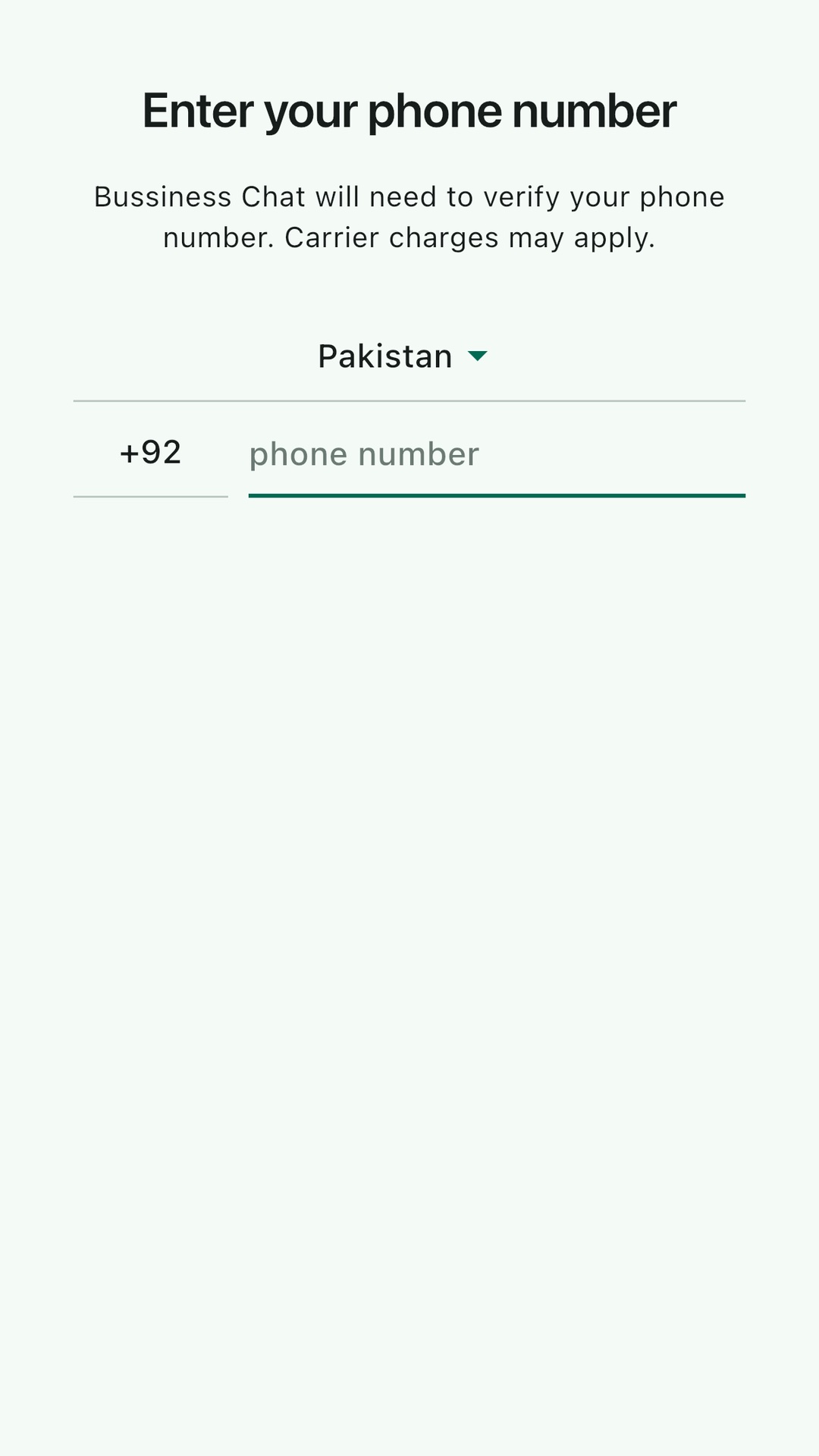 Phone number login screen with country picker and OTP verification flow